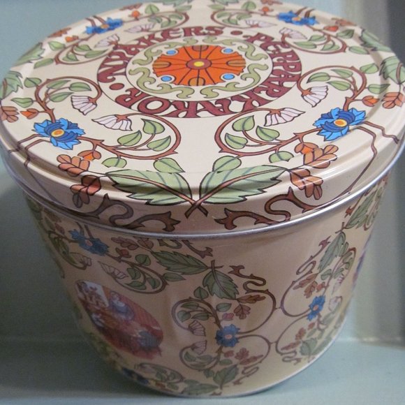 Nyåkers Pepparkakor Swedish Cookie Tin Tan Green Blue Floral - Picture 2 of 15